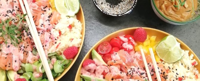 Lavkarbo poké bowl med laks