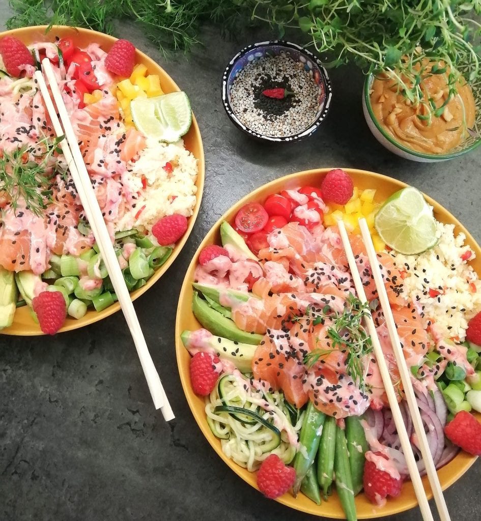 Lavkarbo poké bowl med laks