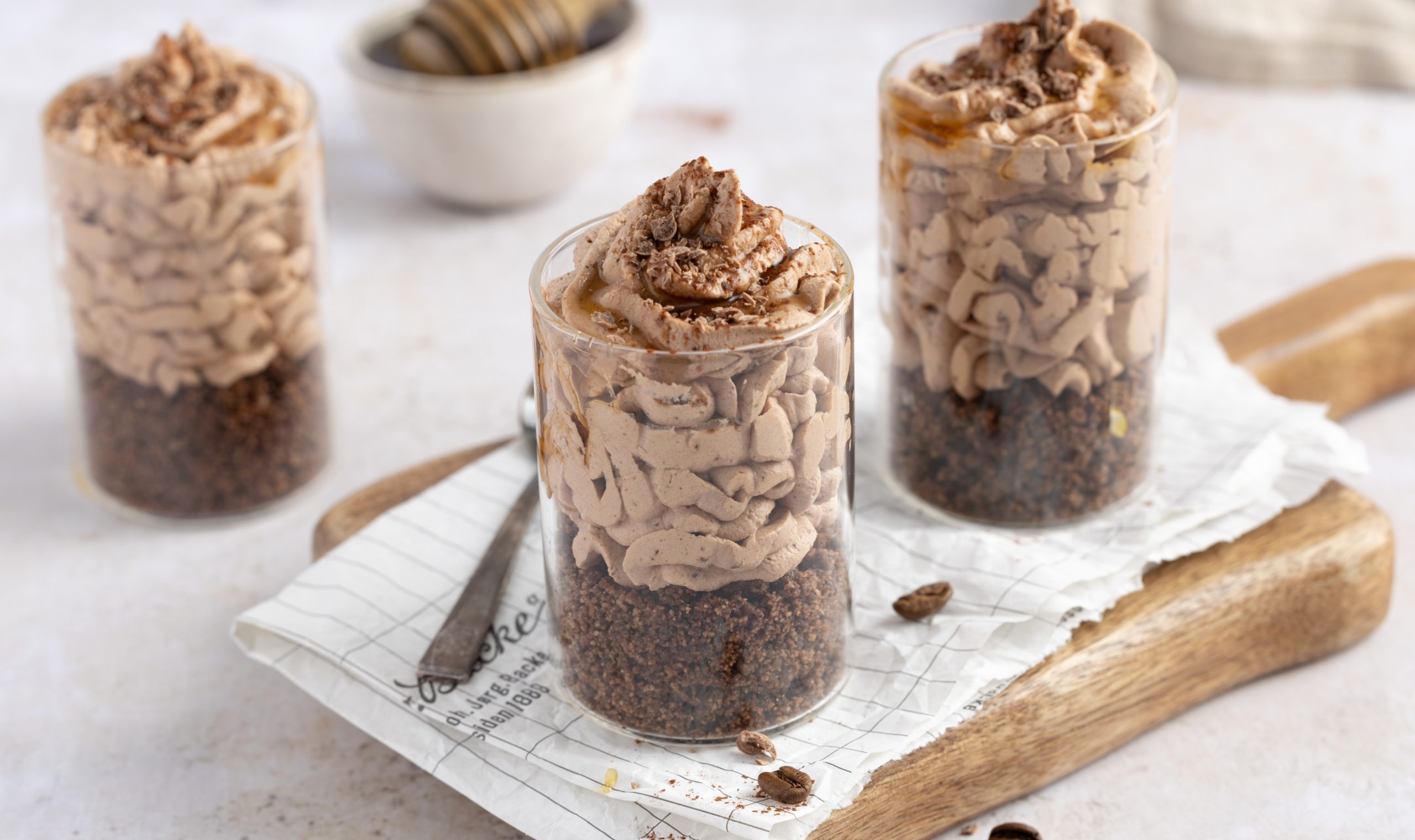 Lavkarbo kaffe mocca ostekake i glass. Foto, Aina Sjo.