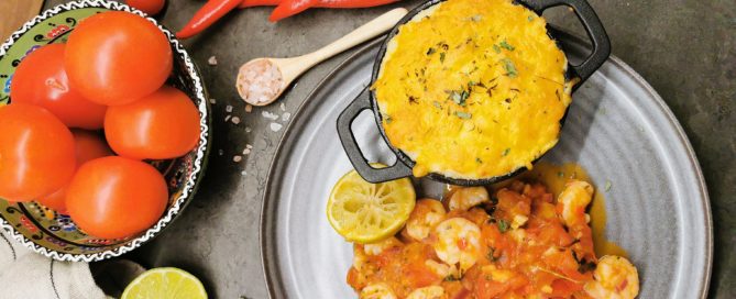 Lavkarbo scampi i tomatsaus