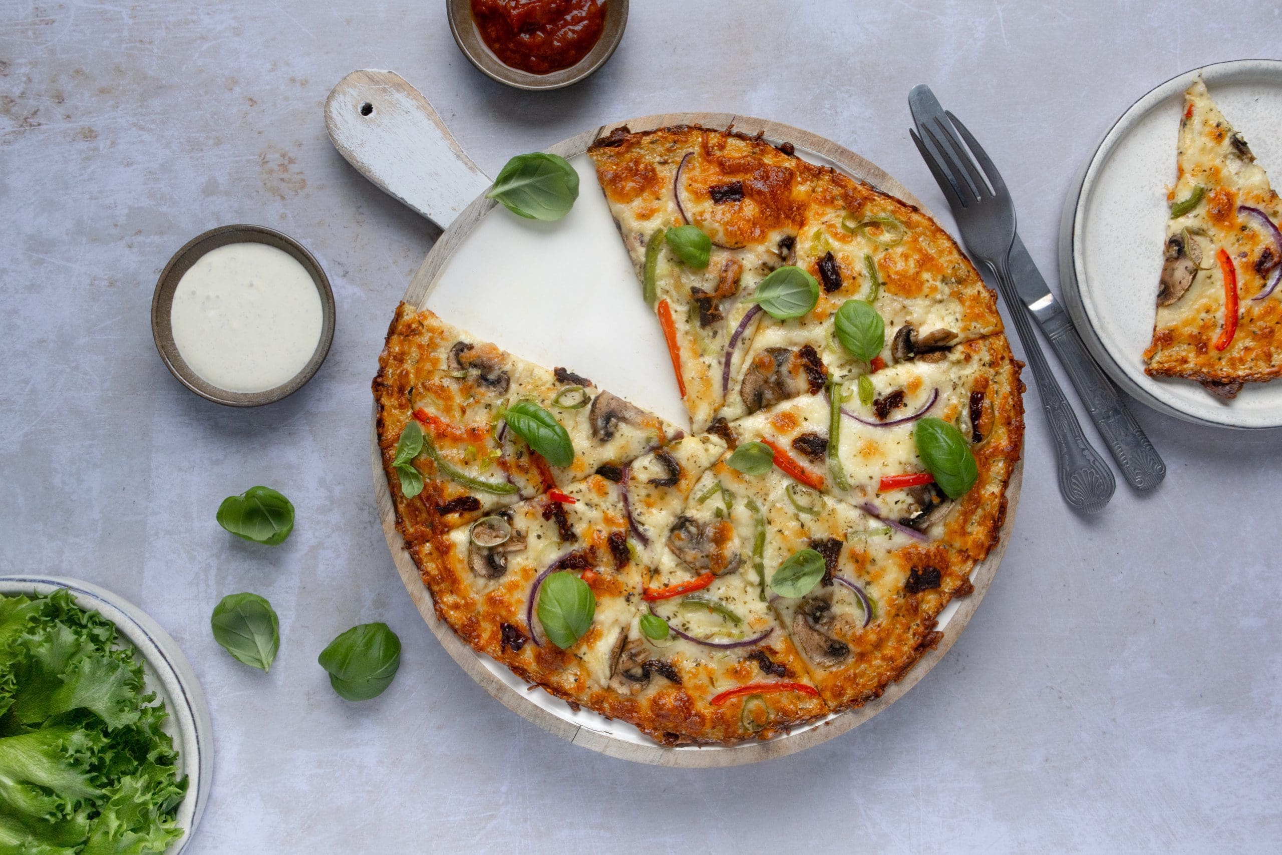 Lavkarbo blomkålpizza