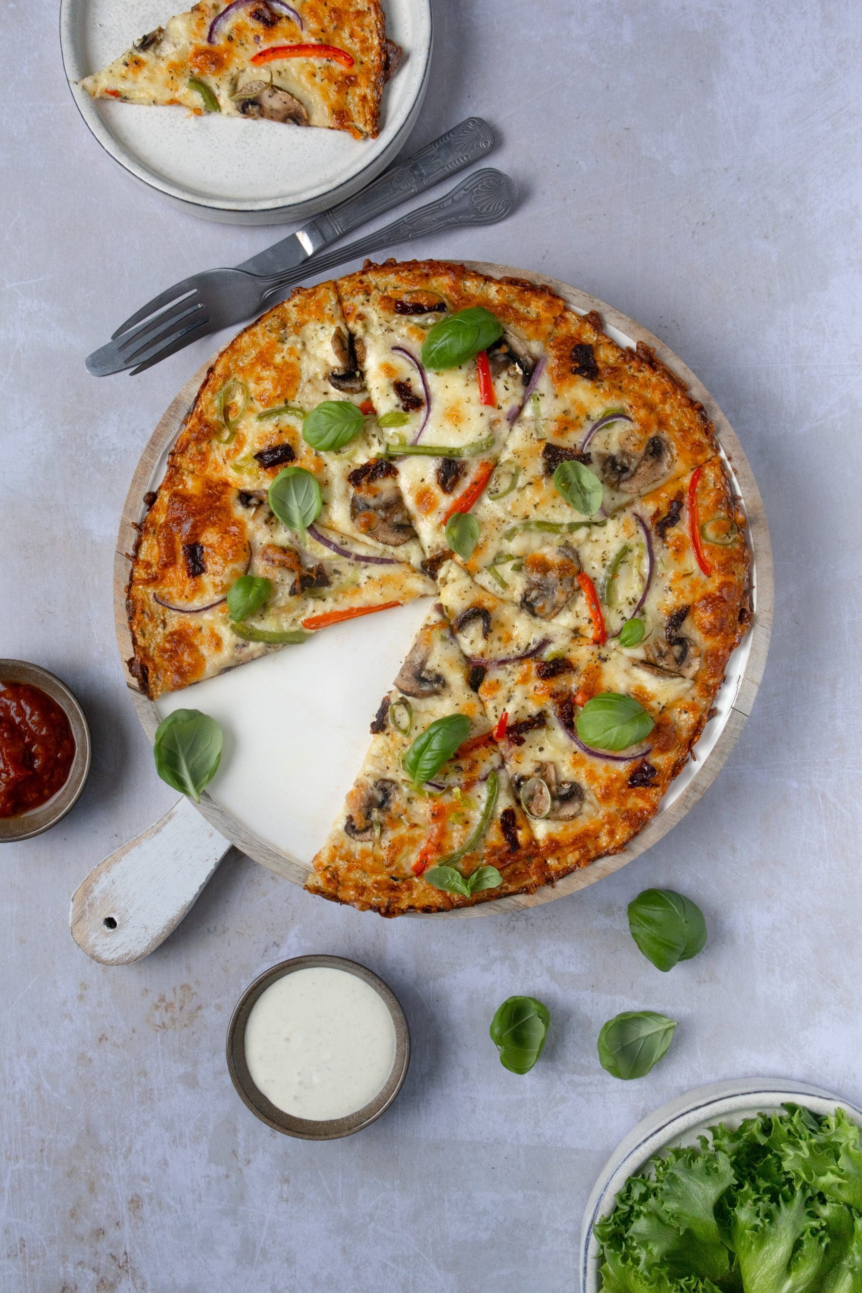 Lavkarbo blomkålpizza